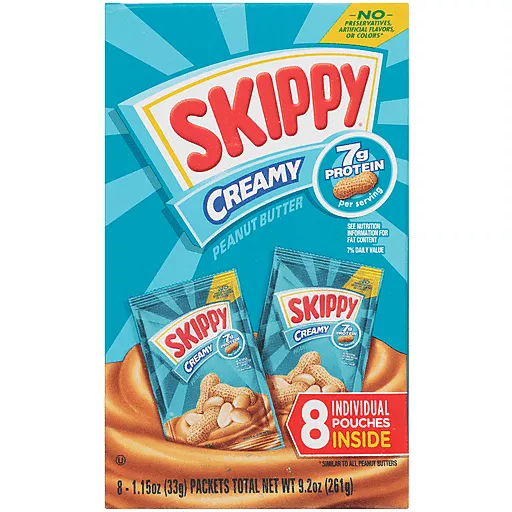 Skippy Creamy Peanut Butter Pouches 8 Each Skippy Creamy Peanut Butter Pouches 8 Each