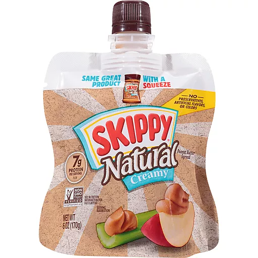 Skippy Squeeze Natural Creamy 6 Oz Skippy Squeeze Natural Creamy 6 Oz