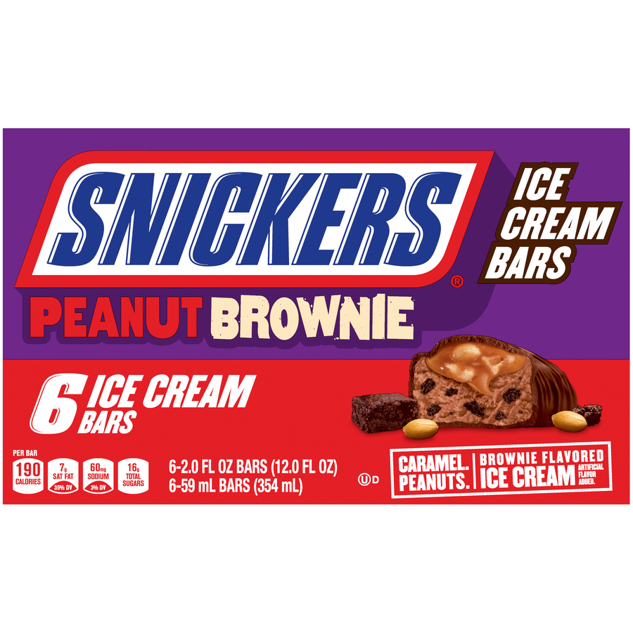 SnickersPeanutBrownieIceCreamBars6Each12.0FLOz