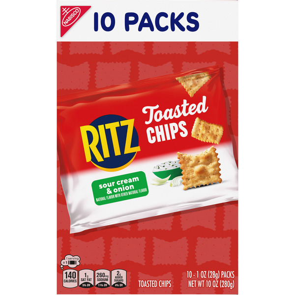 Ritz Sour Cream & Onion Chips 10 Packs 10 Oz