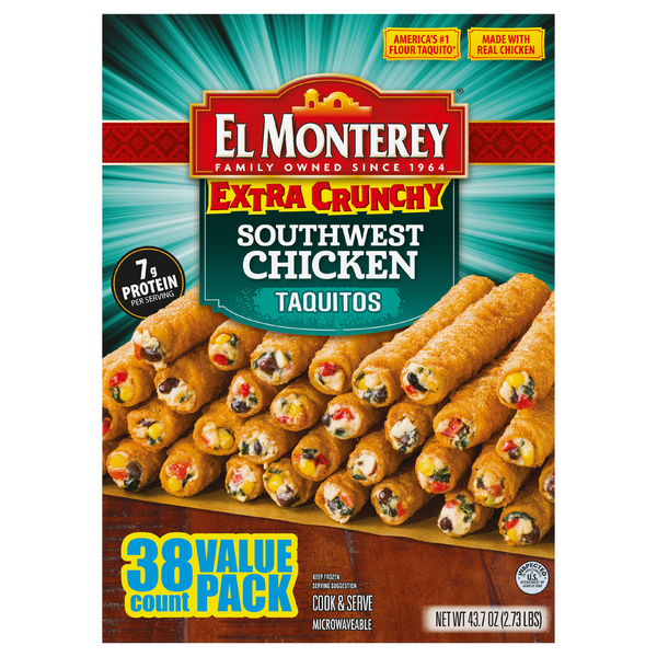El Monterey Southwest Chicken Taquitos 38 Each