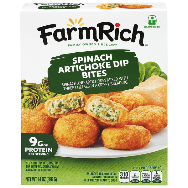 Farm Rich Spinach Artichoke Dip Bites 14 Oz