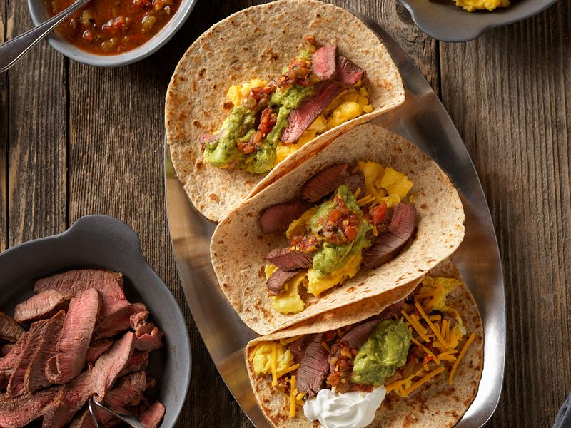 Steak And Eggs Breakfast Tacos