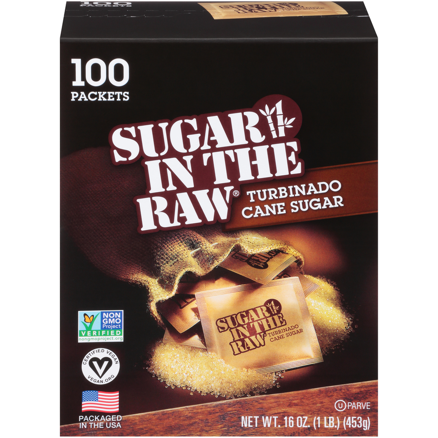 SugarInTheRawTurbinadoCaneSugar100Packets16Oz