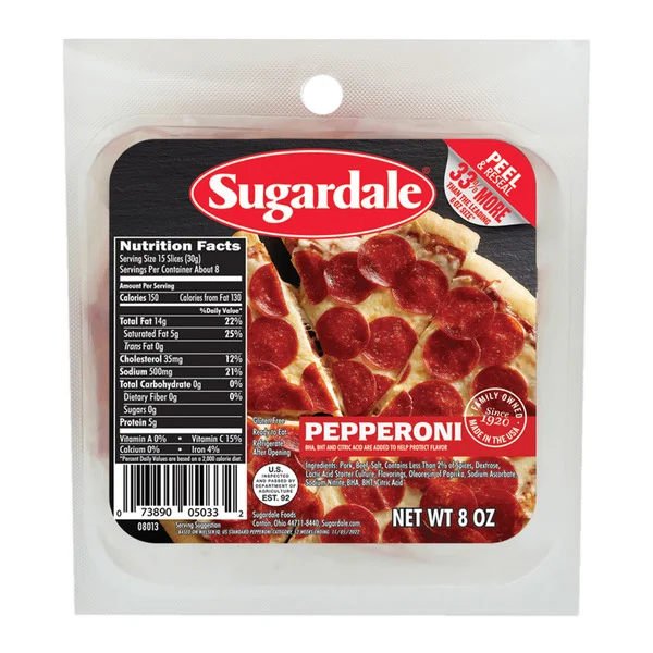 Sugardale Pepperoni Slices 8 Oz Sugardale Pepperoni Slices 8 Oz