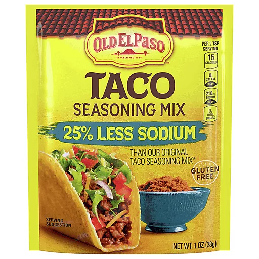 Taco Seasoning 25% Less Sodium 1 Oz Taco Seasoning 25% Less Sodium 1 Oz