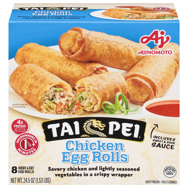 Tai Pei Chicken Egg Rolls 8 Each 24.5 Oz Tai Pei Chicken Egg Rolls 8 Each 24.5 Oz