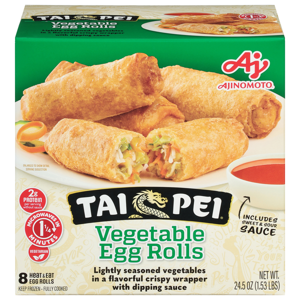 Tai Pei Vegetable Egg Rolls 8 Each 24.5 Oz Tai Pei Vegetable Egg Rolls 8 Each 24.5 Oz