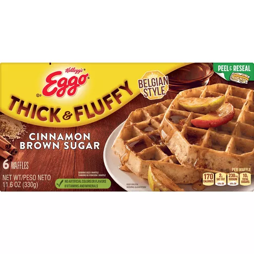 Thick Fluffy Cinnamon Brown Sugar Waffles 6 Each 11.6 Oz Thick Fluffy Cinnamon Brown Sugar Waffles 6 Each 11.6 Oz