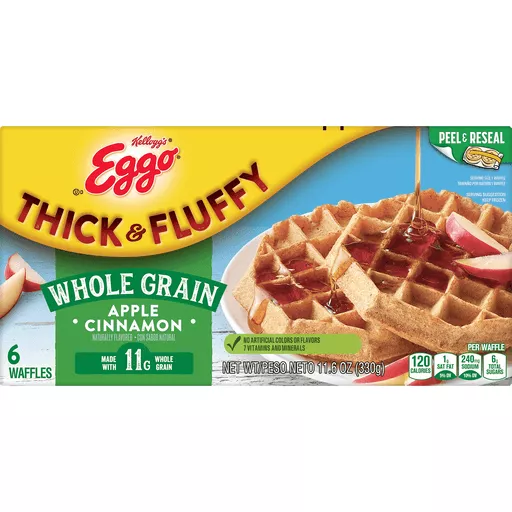Thick Fluffy Whole Grain Apple Cinnamon Waffles 11.6 Oz Thick Fluffy Whole Grain Apple Cinnamon Waffles 11.6 Oz