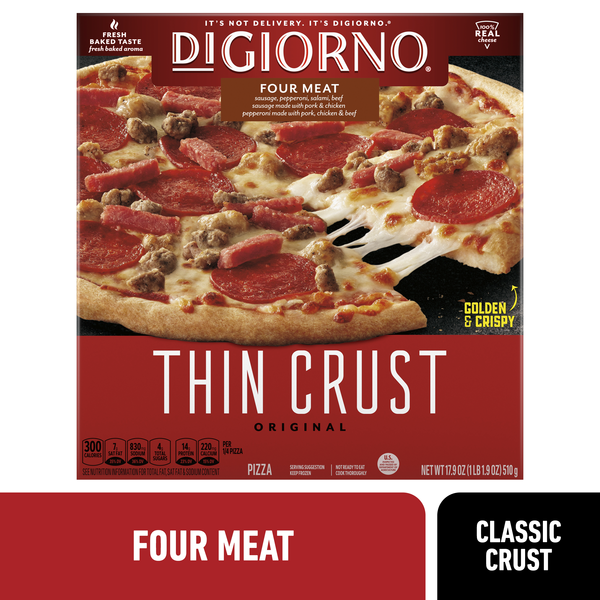 Digiorno Thin Crust Original Four Meat Pizza 17.9 Oz
