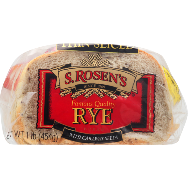 S. Rosen's Thin Sliced Rye with Caraway Seeds 1 LB
