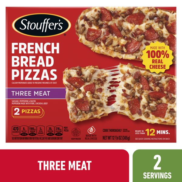 Stouffer's Three Meat French Bread Pizzas 12.88 Oz