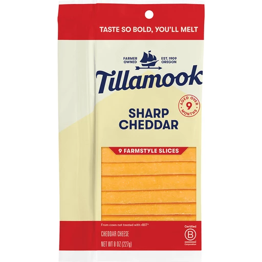 TillamookSharpCheddarCheeseSlices8Oz TillamookSharpCheddarCheeseSlices8Oz