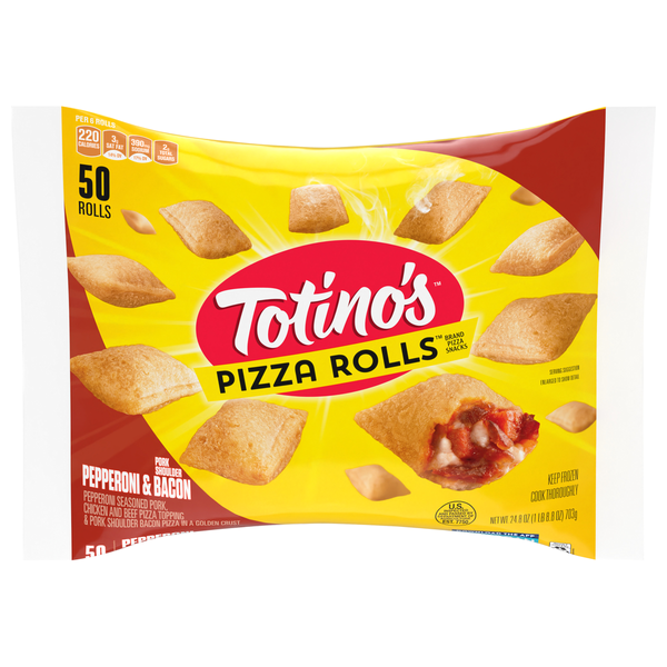 Totino's Pepperoni Bacon Pizza Rolls 50 Each 24.8 Oz