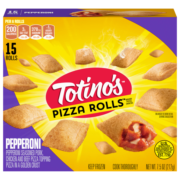 Totino's Pepperoni Pizza Rolls 15 Each 7.5 Oz