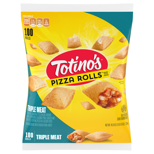 Totino's Triple Meat Pizza Rolls 100 Each 48.8 Oz