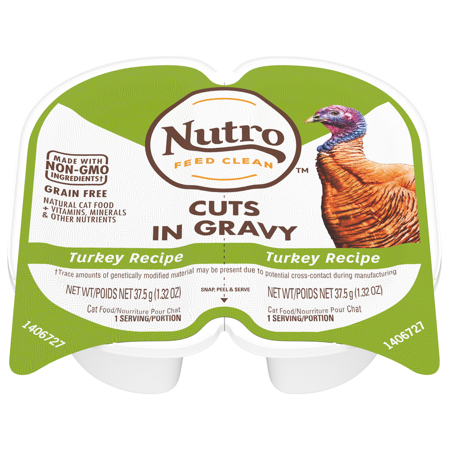 Nutro Turkey Recipe Cuts In Gravy Two 1.32 Oz Containers