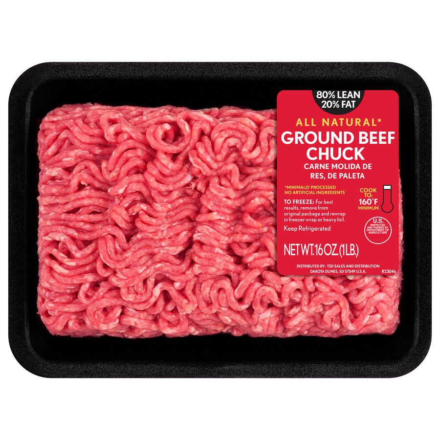 TysonAllNatural80Lean20FatGroundBeefChuck1LB TysonAllNatural80Lean20FatGroundBeefChuck1LB