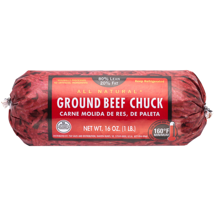 TysonAllNatural80Lean20FatGroundBeefChuckRoll1LB TysonAllNatural80Lean20FatGroundBeefChuckRoll1LB