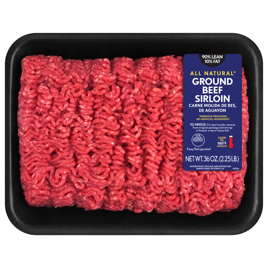 TysonAllNatural90Lean10FatGroundBeefSirloin2.25LB TysonAllNatural90Lean10FatGroundBeefSirloin2.25LB