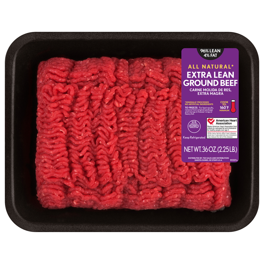 TysonAllNaturalExtraLean96Lean4FatGroundBeef2.25LB TysonAllNaturalExtraLean96Lean4FatGroundBeef2.25LB