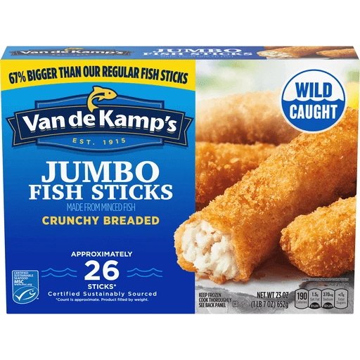 VandeKampsCrunchyBreadedJumboFishSticks23Oz VandeKampsCrunchyBreadedJumboFishSticks23Oz