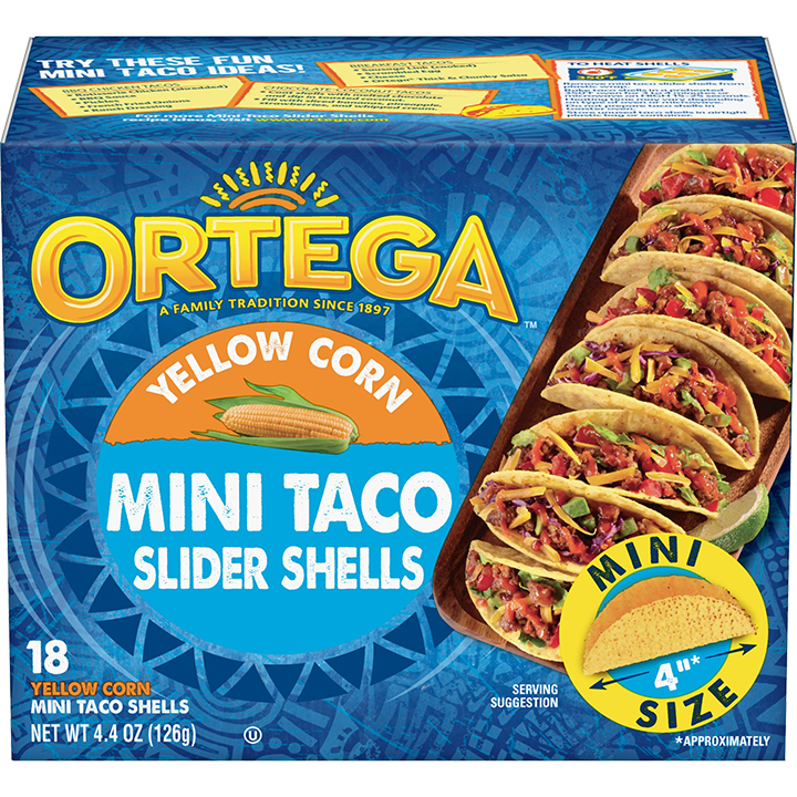 Yellow Corn Mini-Taco Slider Shells 18 Each 4.4 Oz