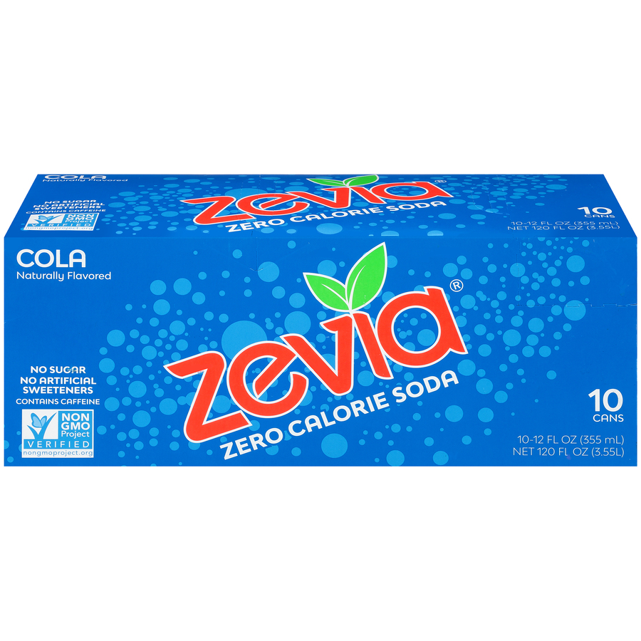 Zevia Cola Zero Calorie Soda Ten 12 FL Oz Cans Zevia Cola Zero Calorie Soda Ten 12 FL Oz Cans