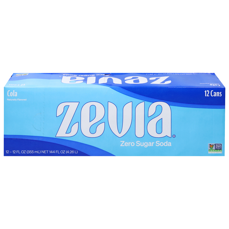Zevia Cola Zero Sugar Soda Twelve 12 FL Oz Cans Zevia Cola Zero Sugar Soda Twelve 12 FL Oz Cans