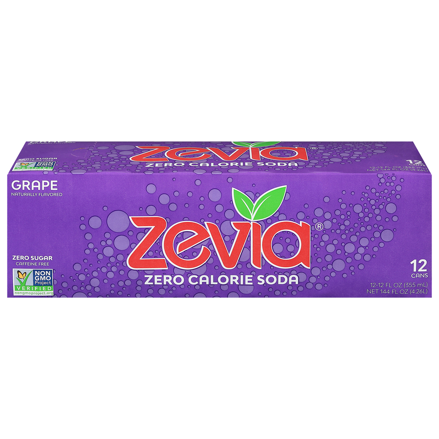 ZeviaGrapeZeroCalorieSodaTwelve12FLOzCans ZeviaGrapeZeroCalorieSodaTwelve12FLOzCans